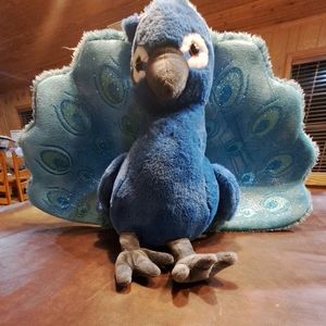 Large 22" Blue Peacock Plush Stuffed Animal Bird Pillow Toy